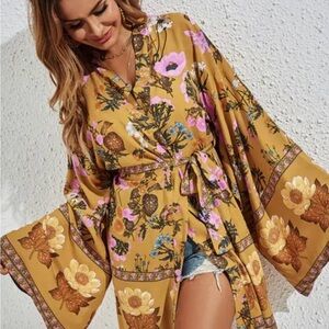 Gold floral tunic